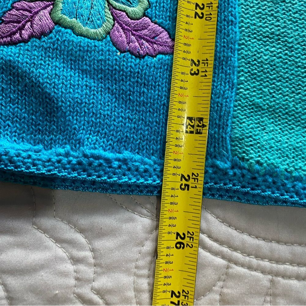 New Colorful M Flamingo Colorful Sweater Granny Bright Cottage Coquette b1-22 - Picture 9 of 10